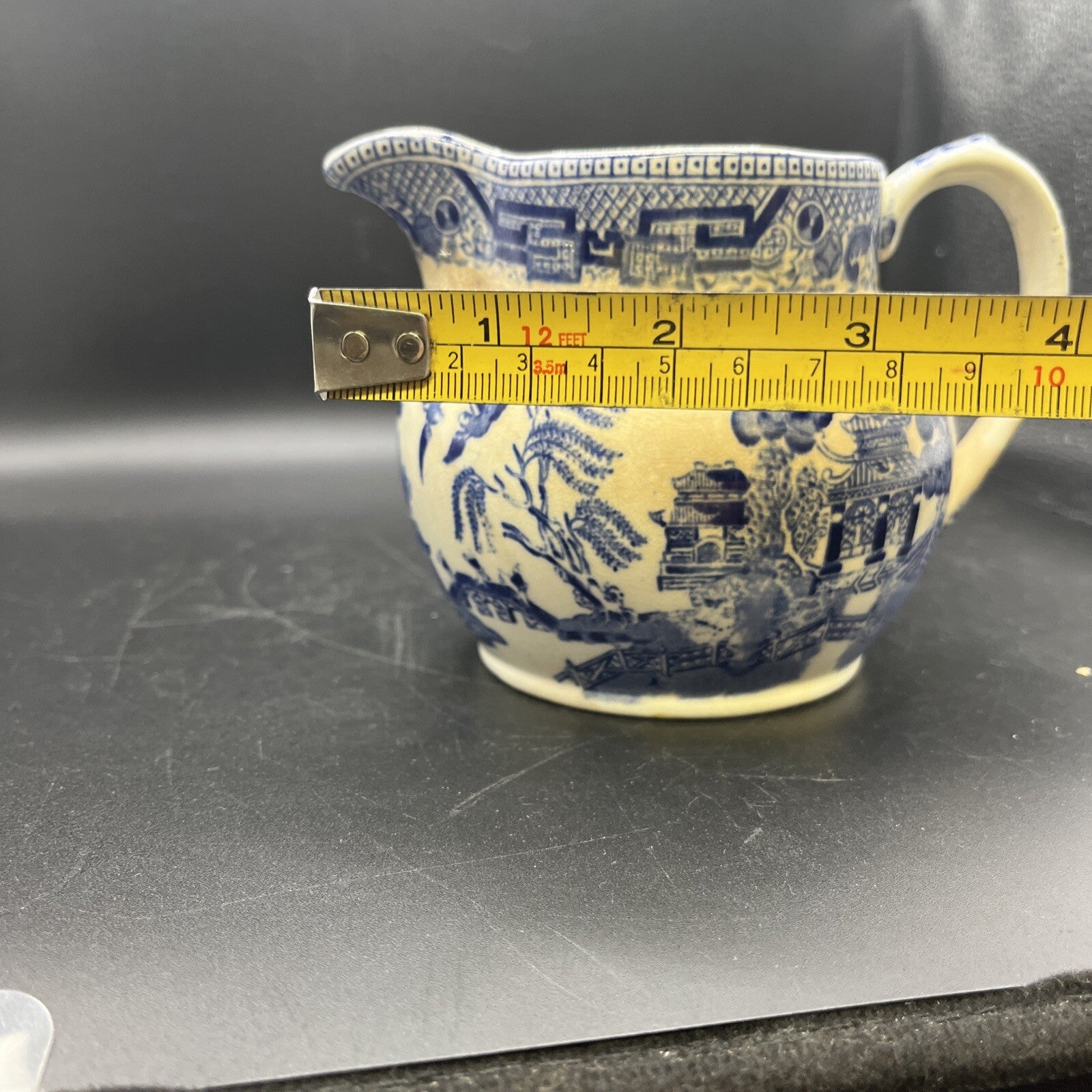 Antique Ridgeway Transfer Ware Staffordshire Blue Willow Large Pitcher C. 1890's