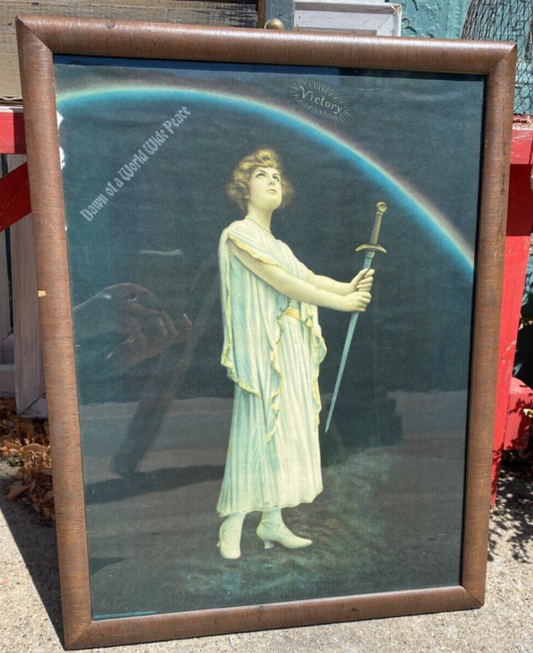 WWI Victory Poster "Dawn of a world wide peace" Victory Poster  Print Art