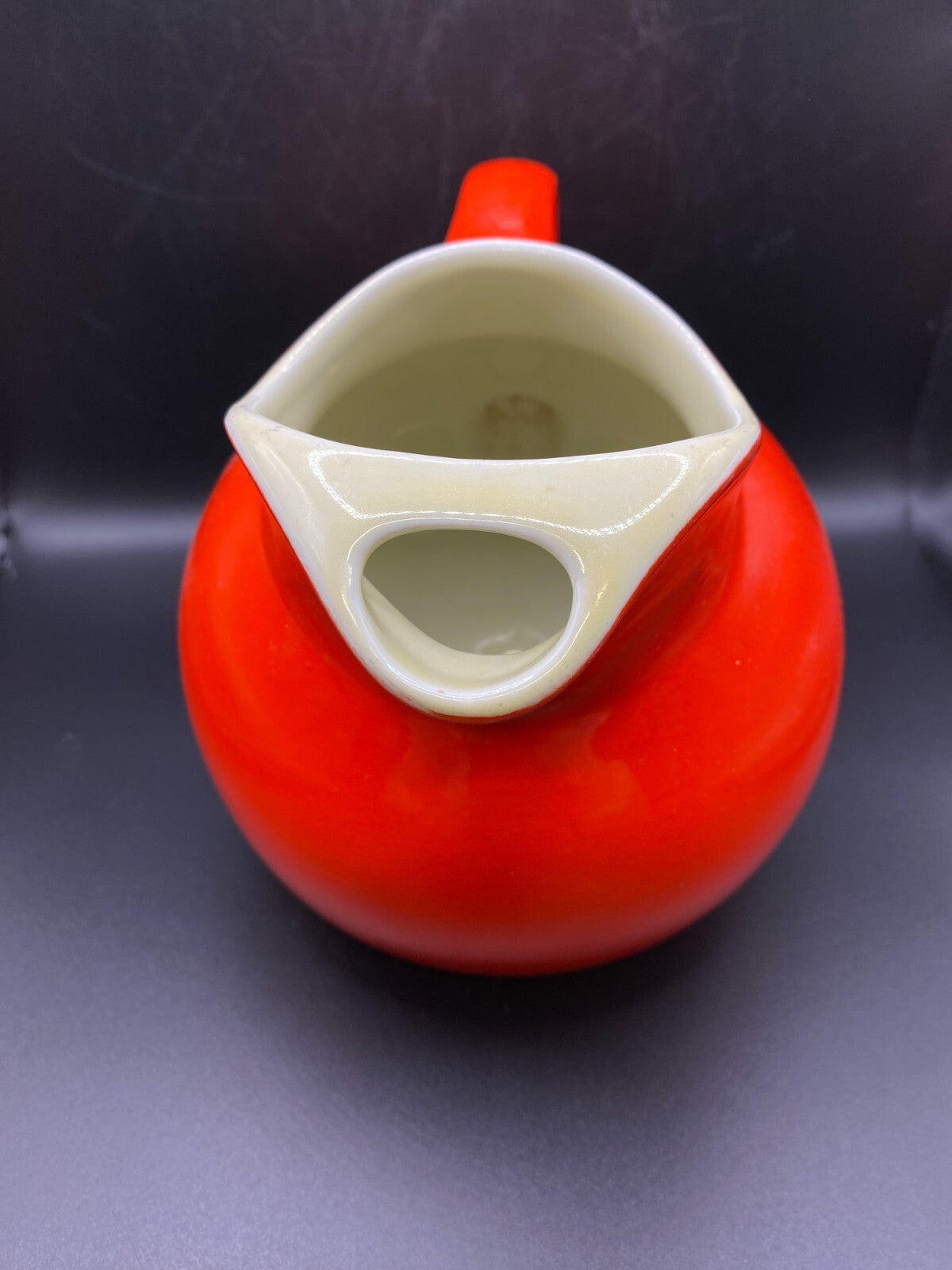 Red HALL POTTERY USA  Ball Pitcher Jug  #633