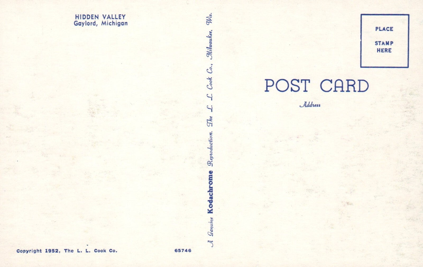 Hidden Valley Gaylord Flowers and Houses MI Michigan Mich Postcard