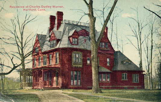 Residence of Charles Dudley Warner in Hartford CT Connecticut Postcard