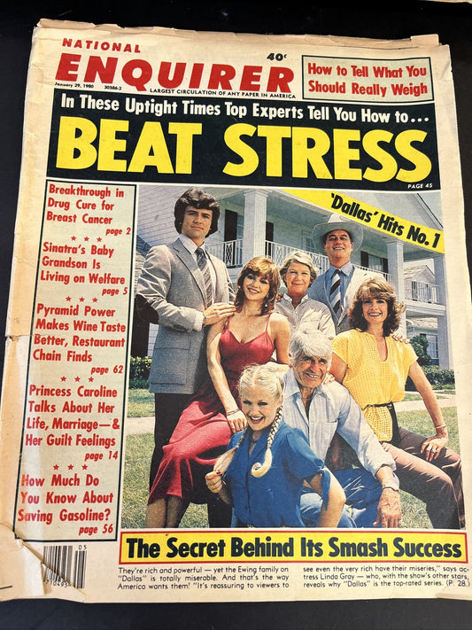 VTG National Enquirer Magazine: January 29 1980 Linda Gray / Princess Caroline
