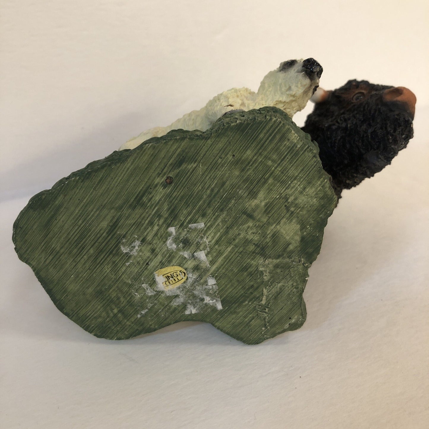 American Bison Buffalo Figurine With White Calf Statue Shelf Decor Western