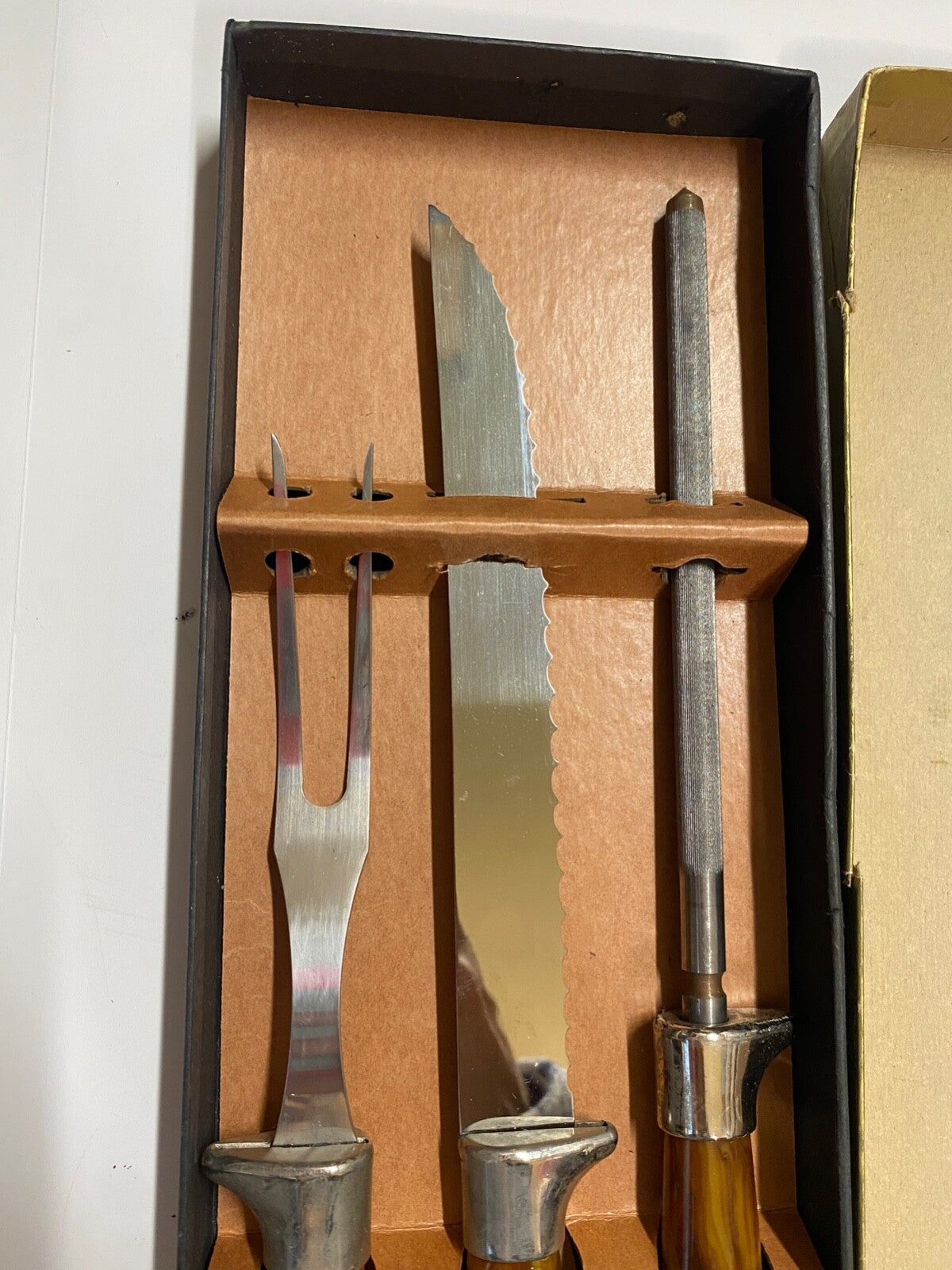 Vintage Sheffield Stainless Steel Blade 3 Piece Carving Set