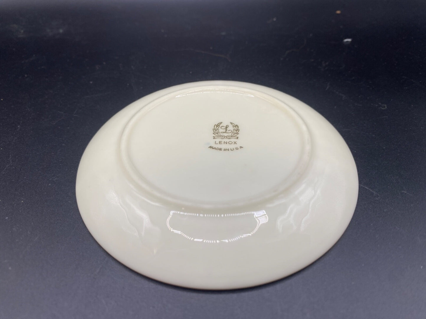 4" Lenox  Butter Plate with Scalloped Gold & Ivory Jewelry Trinket Candle
