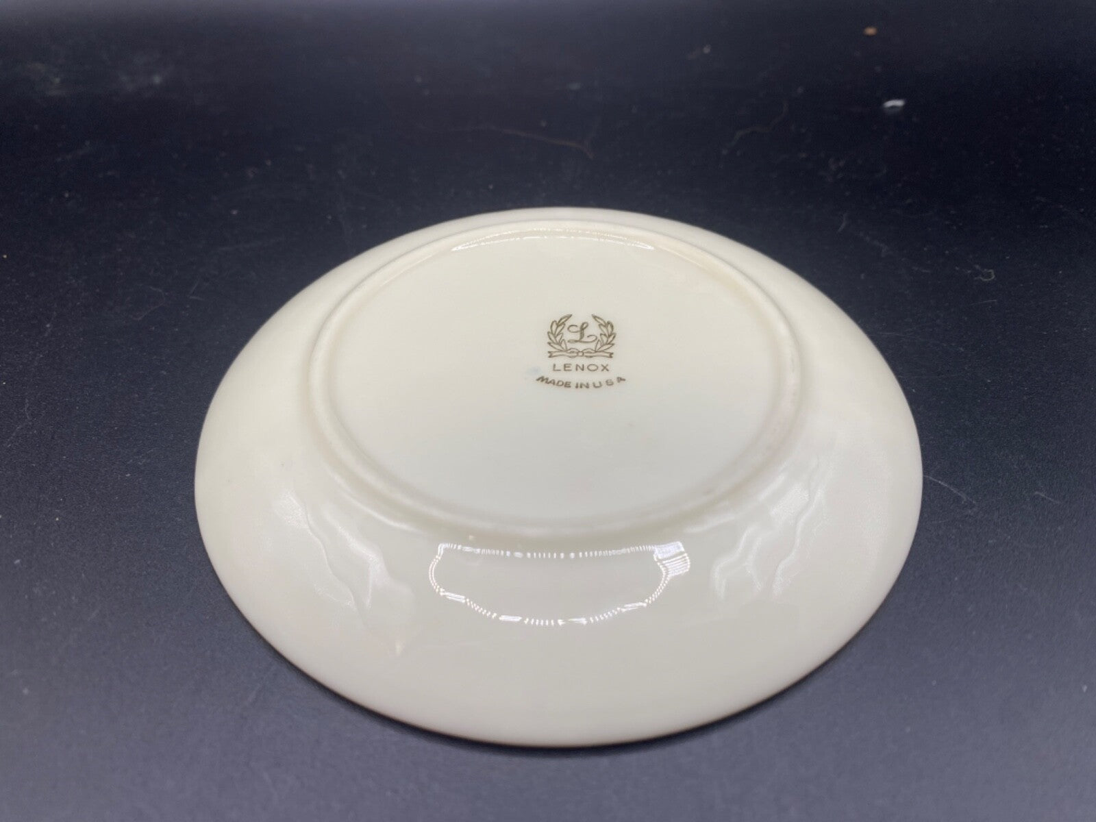 4" Lenox  Butter Plate with Scalloped Gold & Ivory Jewelry Trinket Candle