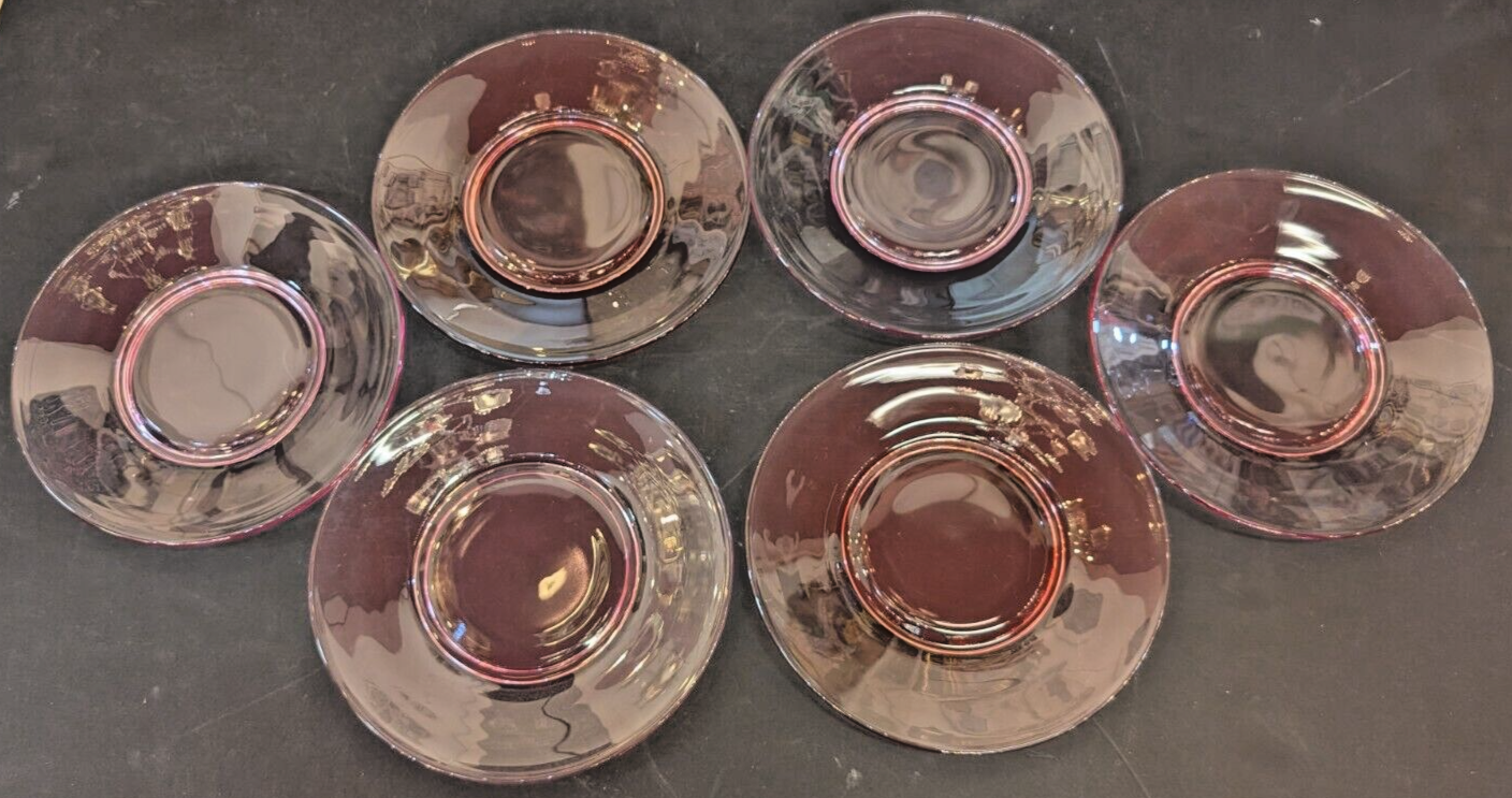 6 Vintage Tiffin Franciscan Wistaria Pink 8" Luncheon Plates