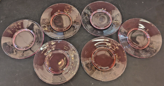 6 Vintage Tiffin Franciscan Wistaria Pink 8" Luncheon Plates
