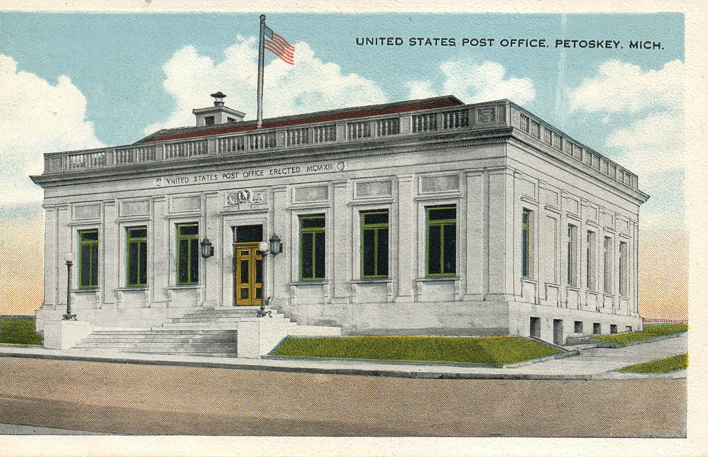 United Sate Post Office Petoskey Michigan MI  Postcard