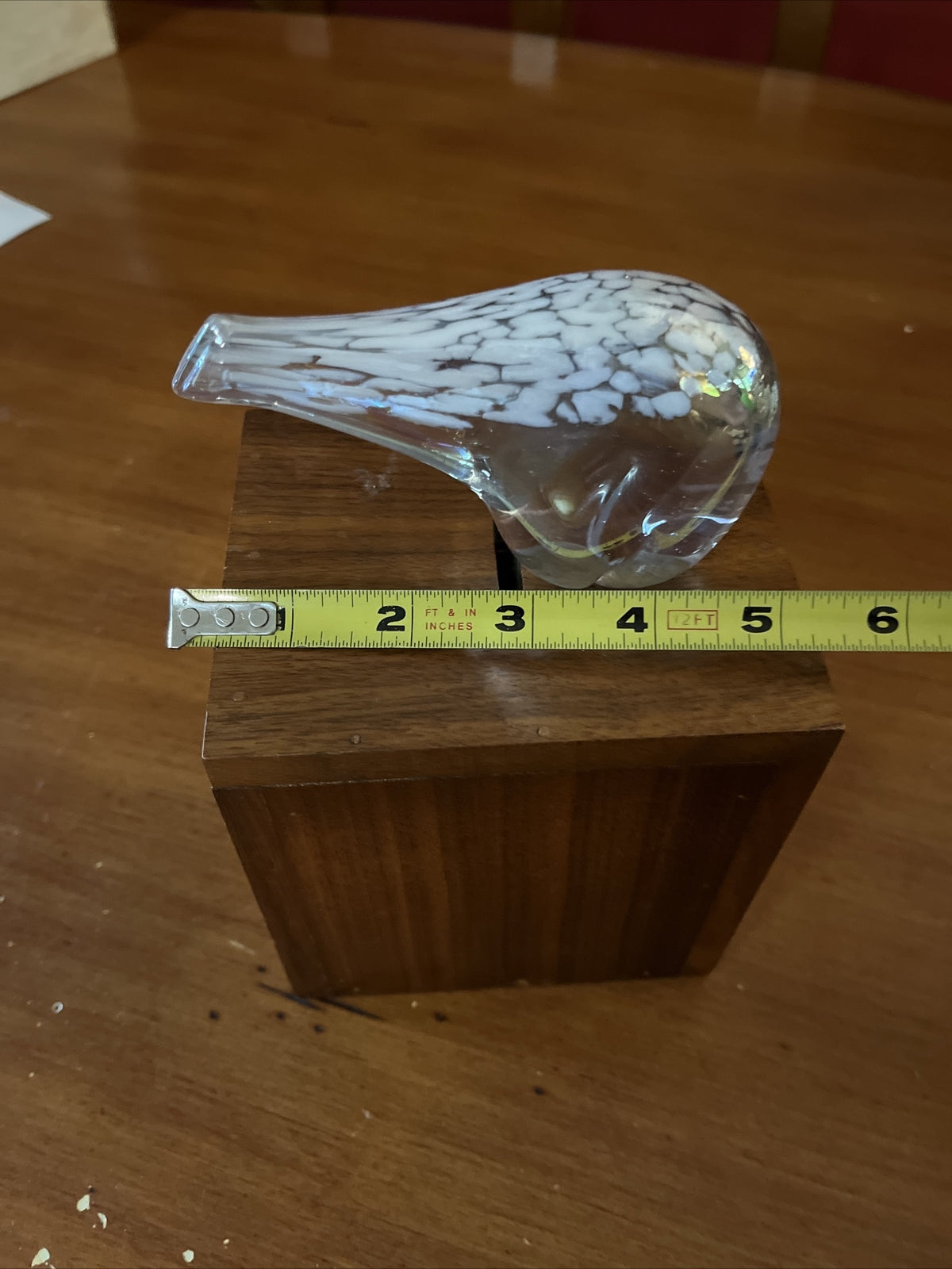 Vtg Silvestri Mouth Blown Iridescent Glass Polar Bear Paperweight Art Glass Bear