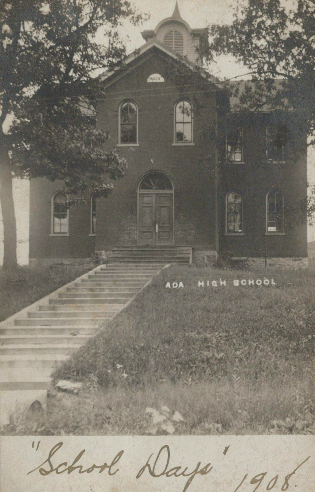 "School Days" 1908 Ada High School Ada Michigan MI Mich Postcard