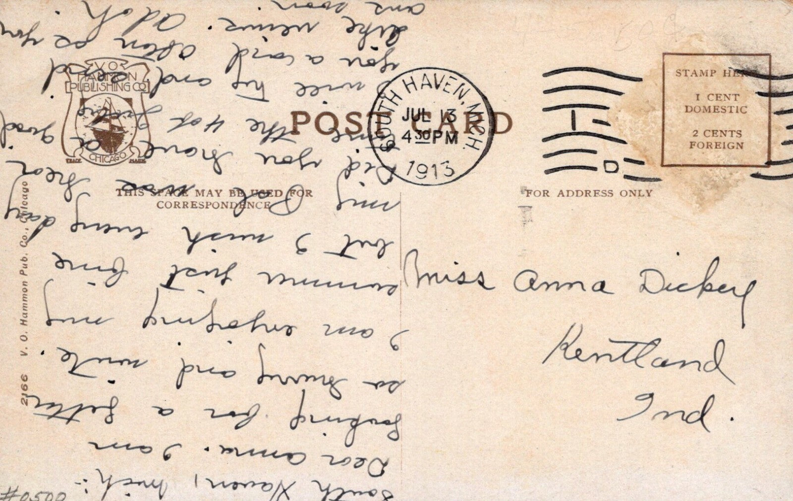 Boat Landing Docks from Williams St Hill South Haven Michigan MI Mich Postcard