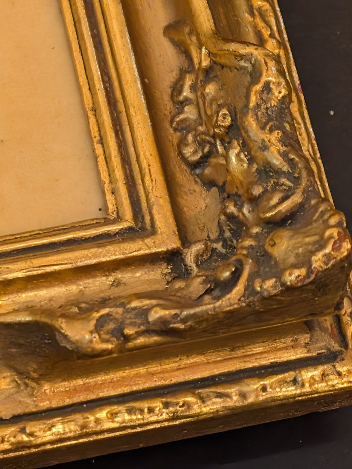 Hand Painted German Porcelain Plaque, Contemplation After Piot Gold Frame KPM ?