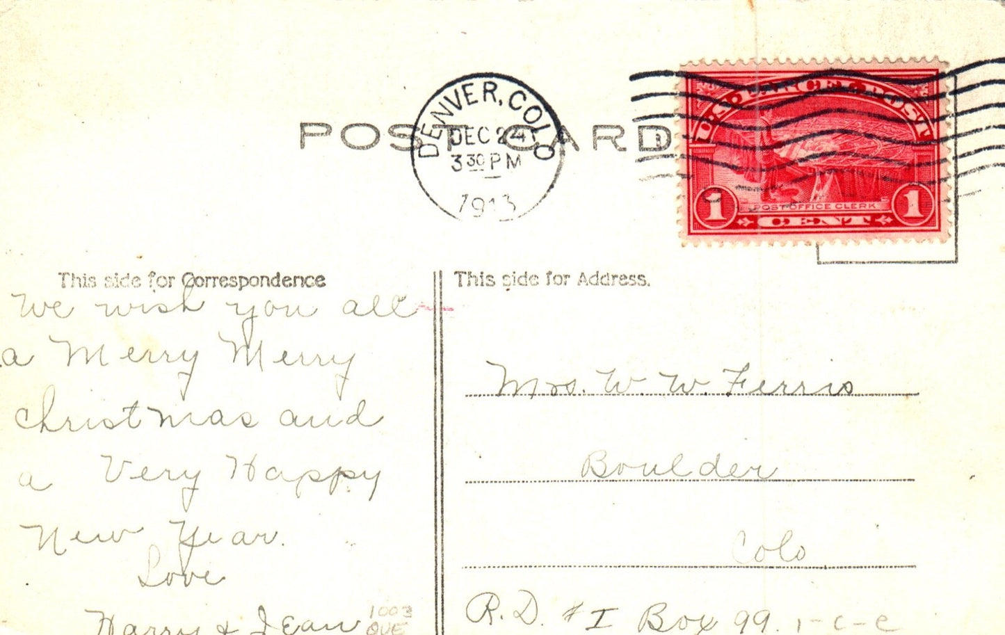 Christmas Day Santa With Poinsettia Carrying Gifts Vtg Santa Postcard