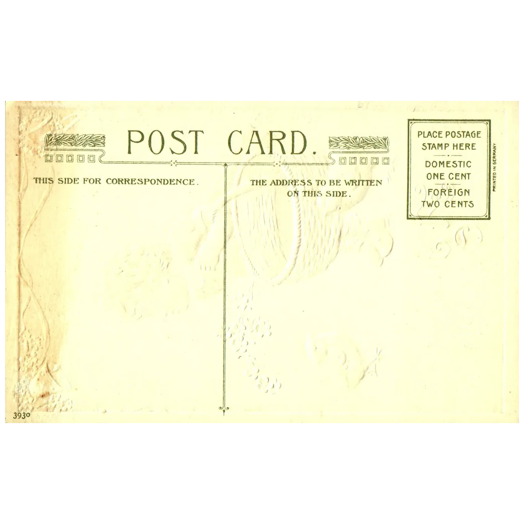 John Winsch A Joyous Easter Tide Little Girl with Flowers & Chick Postcard