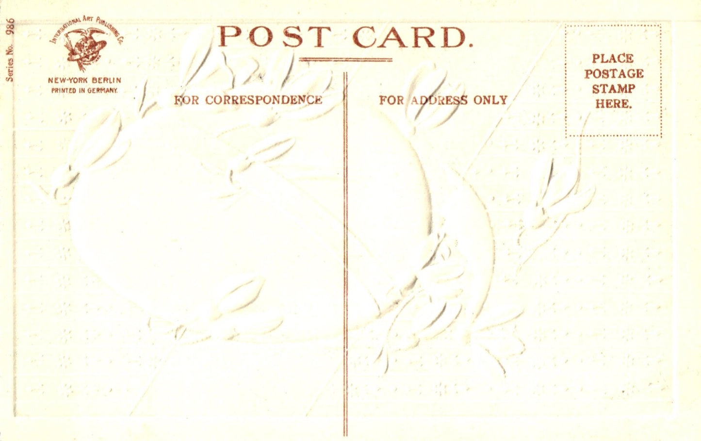 A Happy Easter Egg Embossed Silver Gilt Vintage Easter Postcard