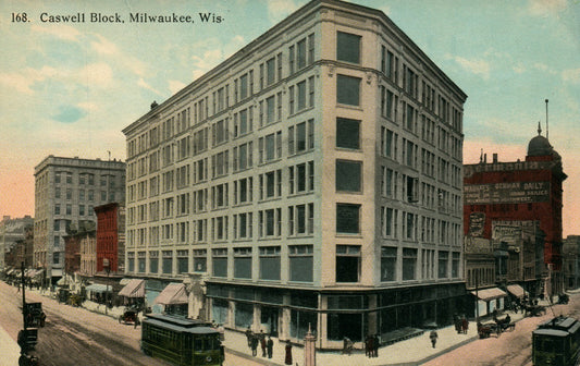 168 Caswell Block Milwaukee WIS Wisconsin Postcard