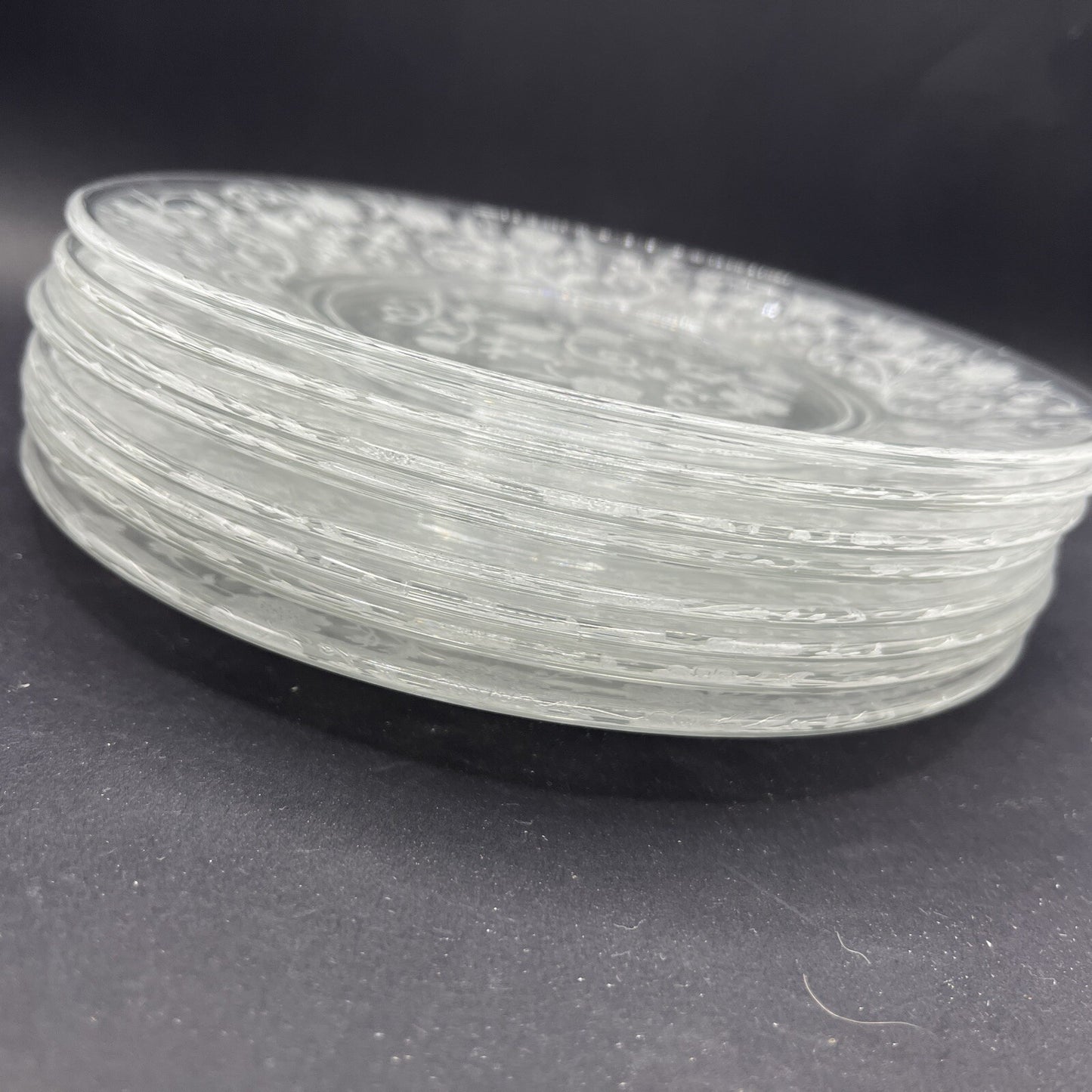 Vintage Fostoria Etched Buttercup Pattern c1942 Set of 8 Salad Plates 7 1/2" w