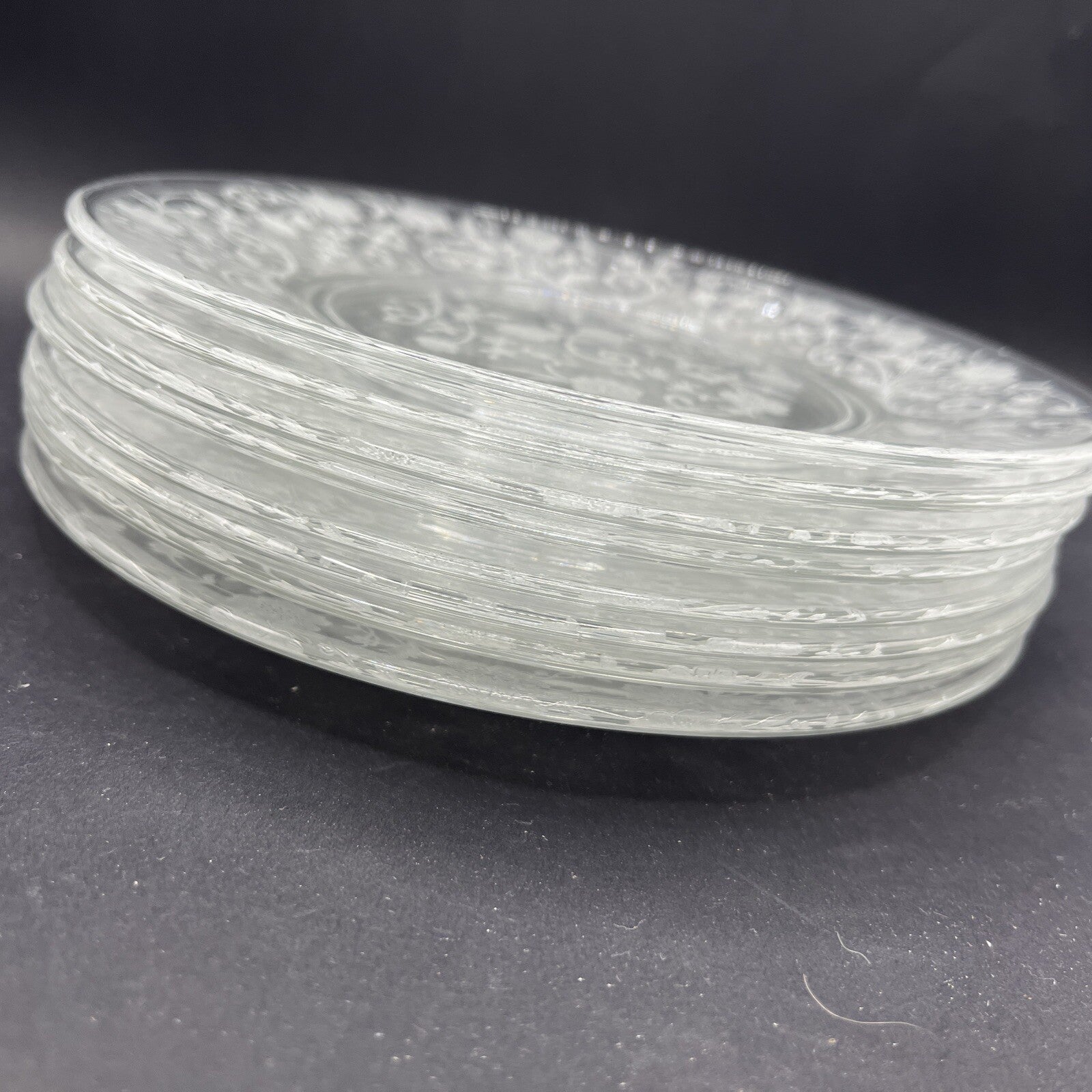 Vintage Fostoria Etched Buttercup Pattern c1942 Set of 8 Salad Plates 7 1/2" w