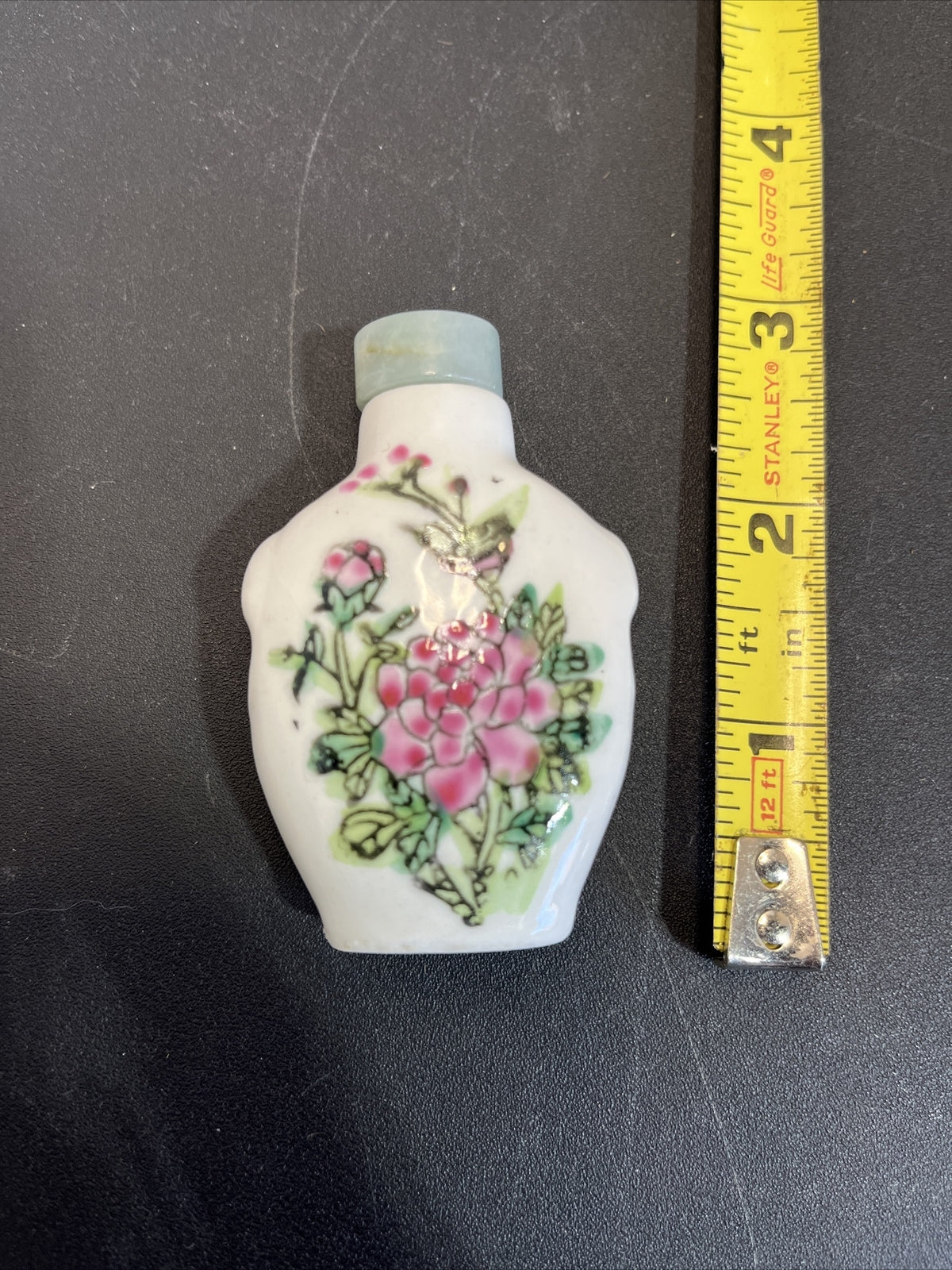 Antique Pre-1910 Asian Birds Decorated Snuff Jar with lid, sniffer