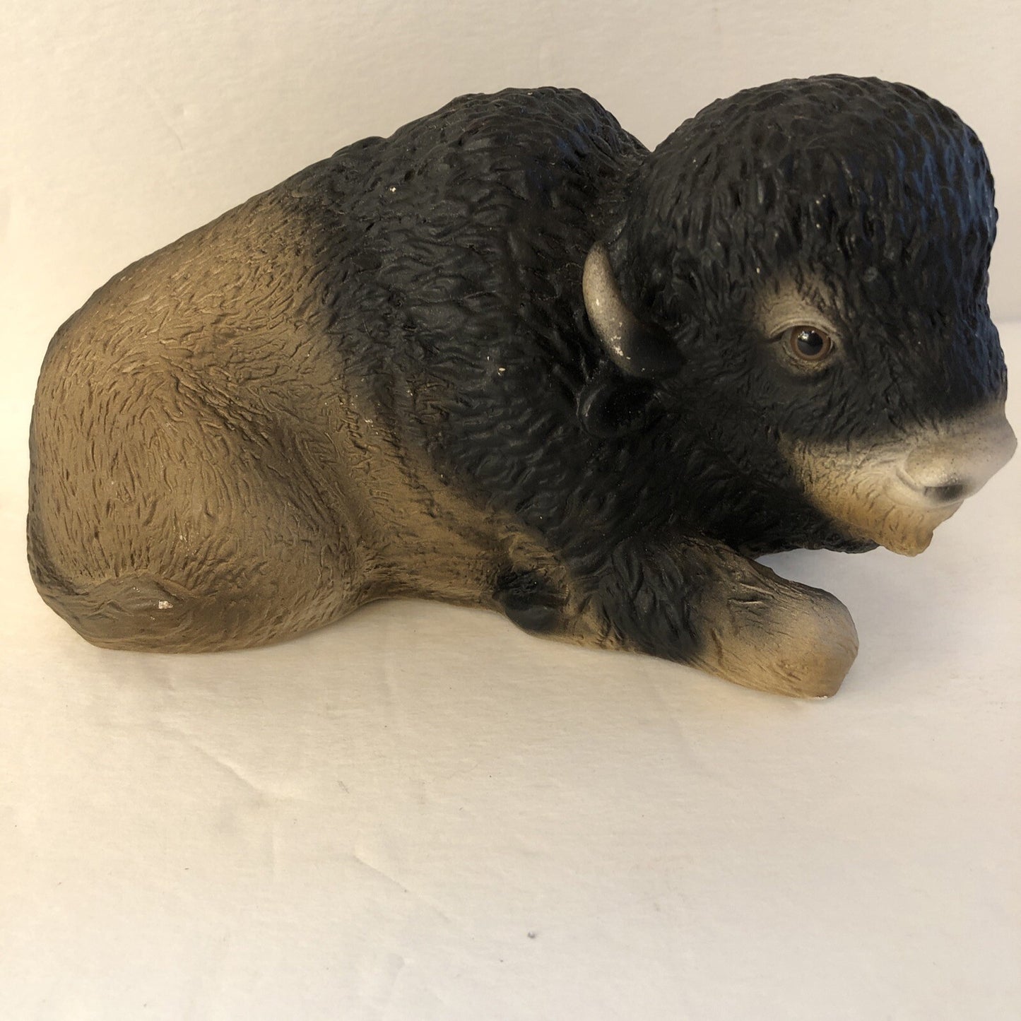 Bison Buffalo Laying Down 7" x 4" x 3" Western Americana Figurine Statue