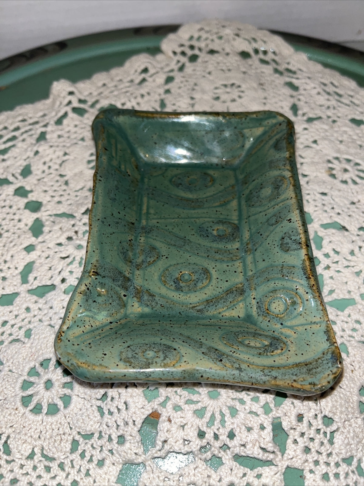 Studio Art Pottery Trinket Dish / Soap Dish  USA Made 5"