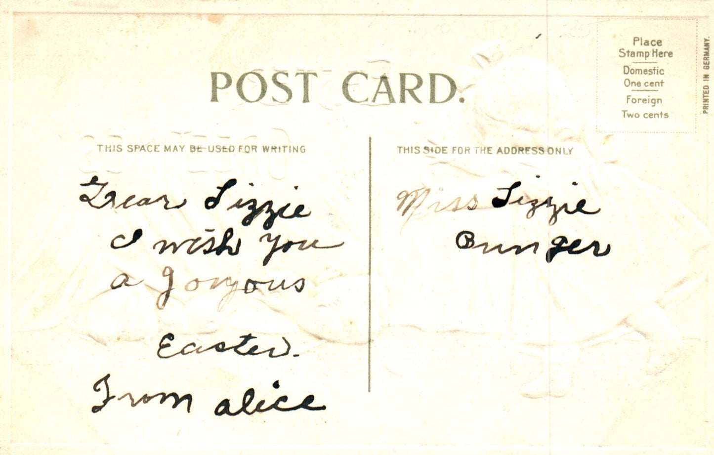 Easter Greetings Little Girl Chasing Little Chicks Vintage Easter Postcard