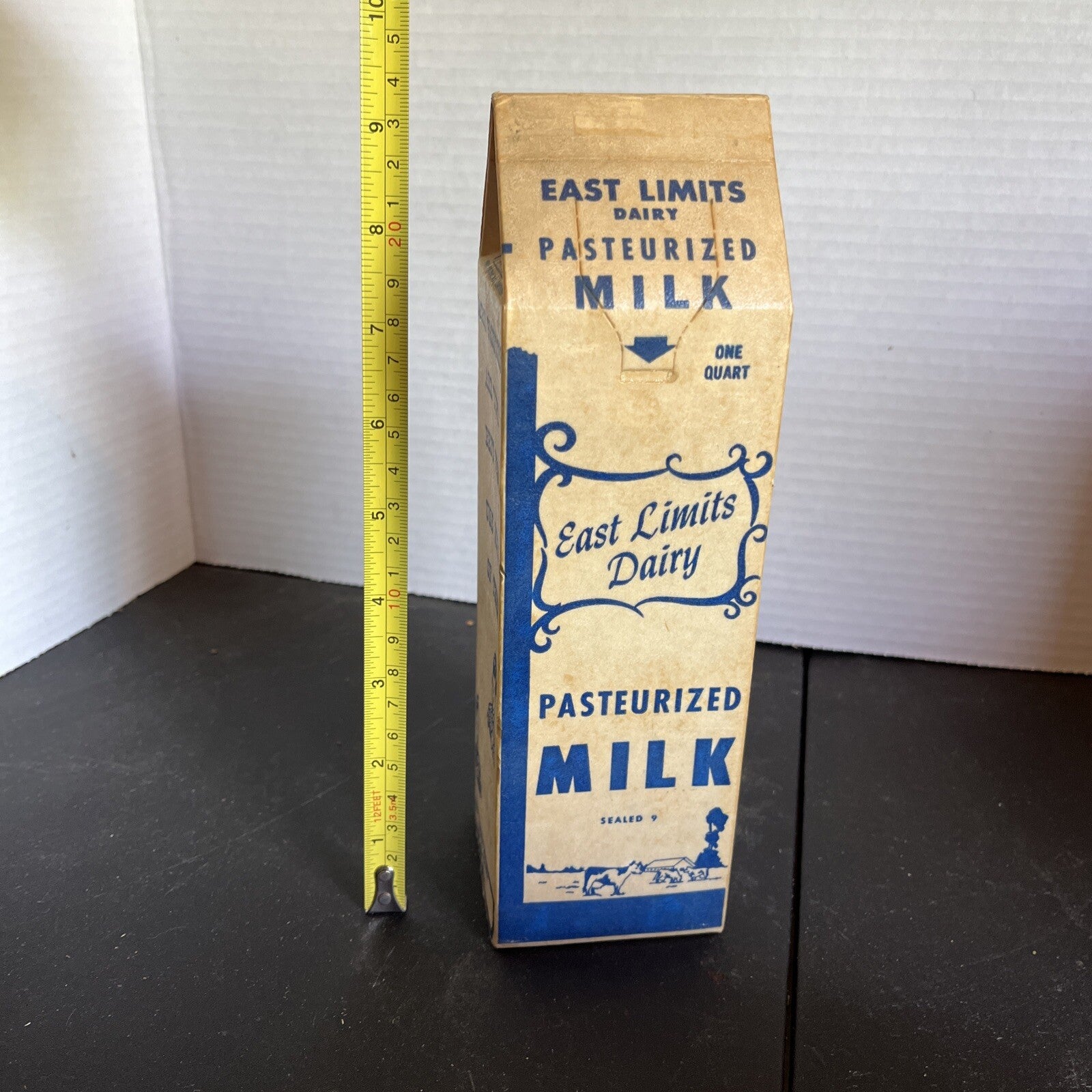 Vintage East Limits Dairy One Quart Waxed Milk Carton Unused