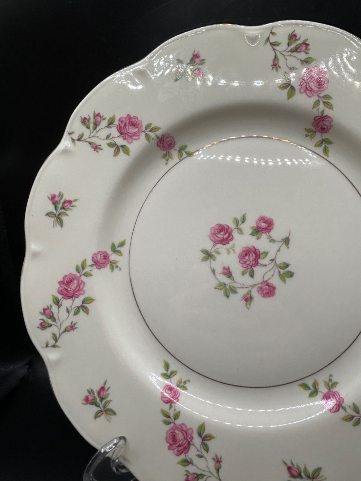 Theodore Haviland Delaware 10.5 inch Dinner Plate Pink Roses New York