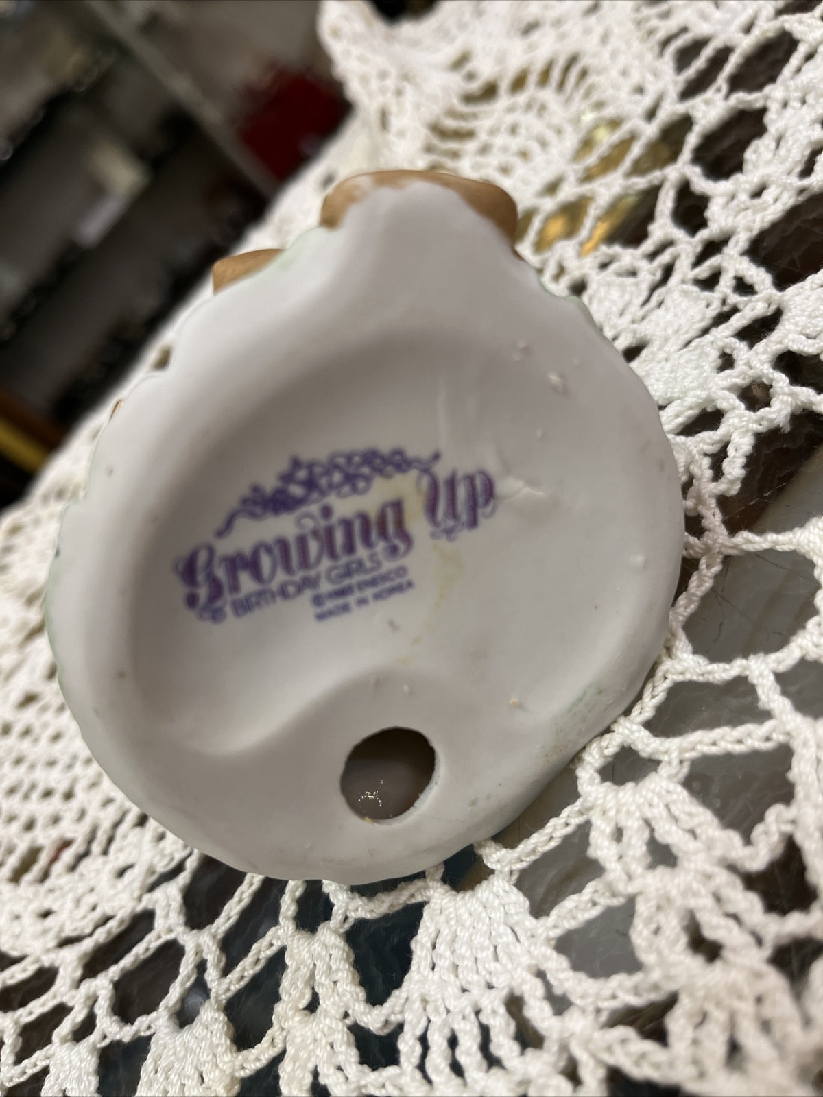 Enesco Growing Up birthday girls figurine blonde 7, cake topper