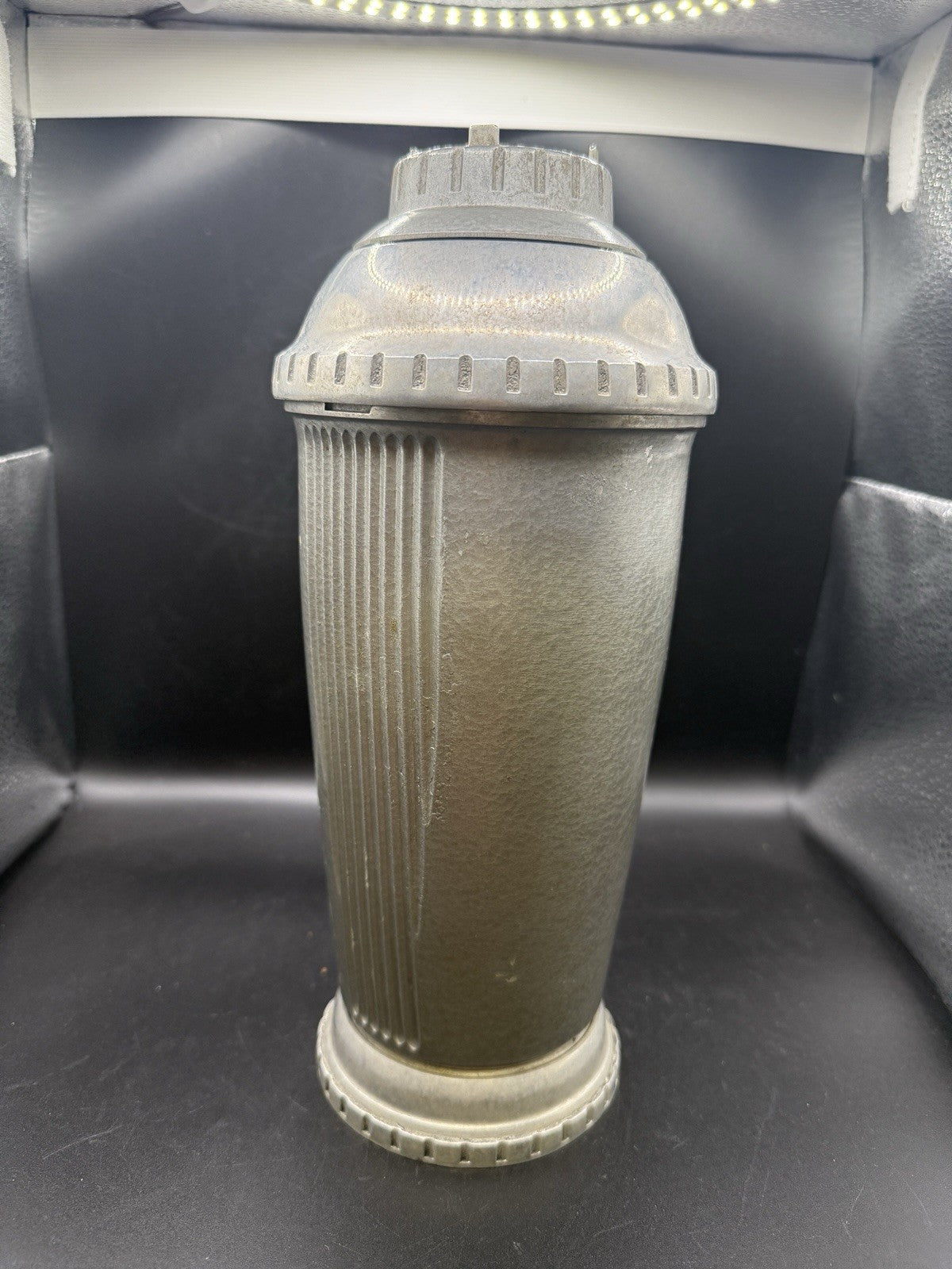 MCM Art Deco Precision Cooler Vintage Metal Cocktail Shaker Rare Gun Metal Gray