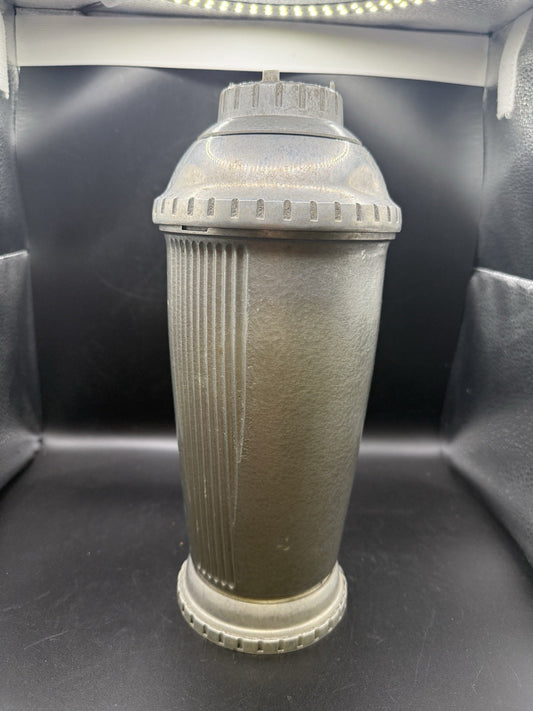 MCM Art Deco Precision Cooler Vintage Metal Cocktail Shaker Rare Gun Metal Gray