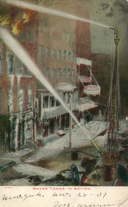 1944 Water Tower In Action New York NY Postcard