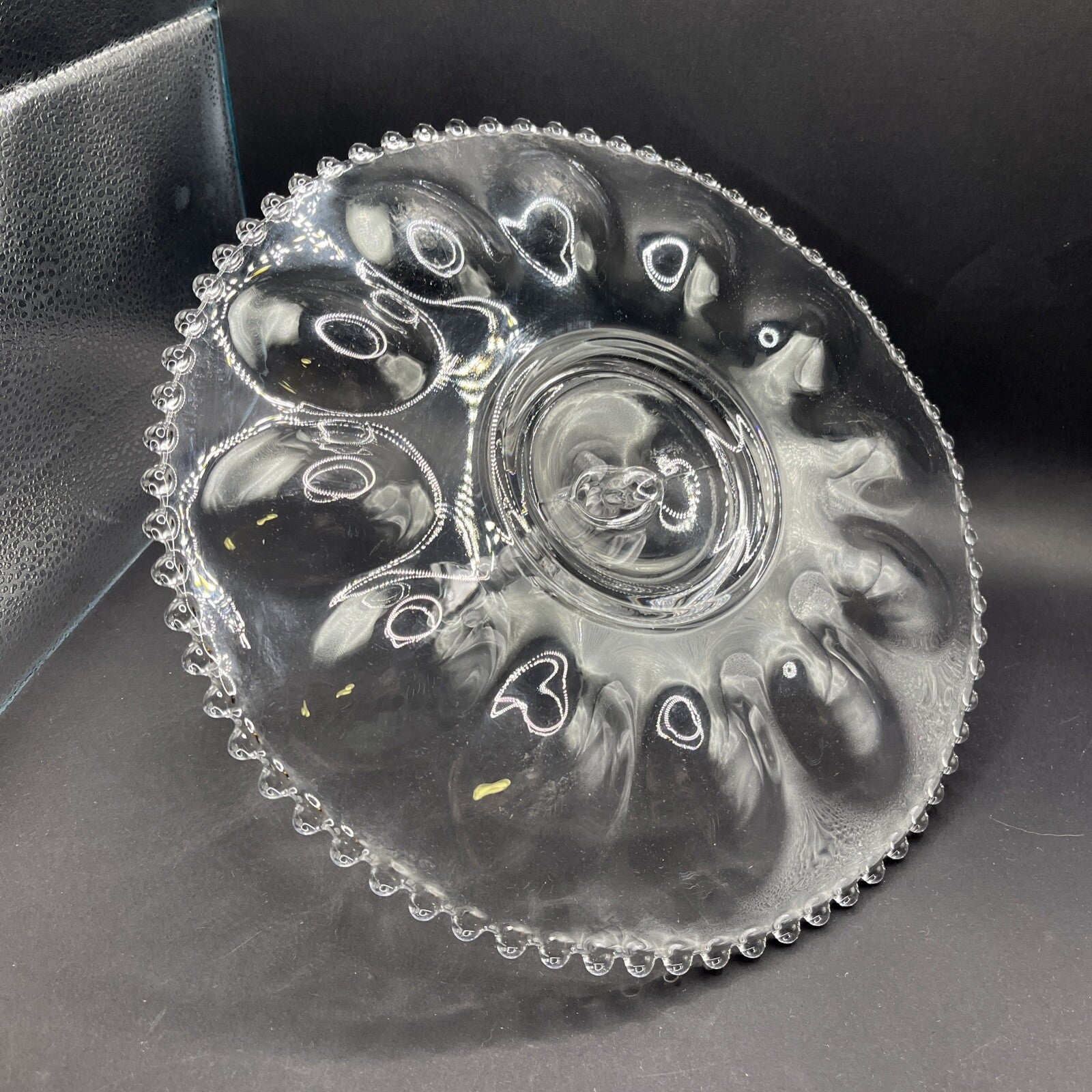 VINTAGE IMPERIAL GLASS 400 154 "CANDLEWICK" 11 1/2" DEVILED EGG SERVER - NICE !