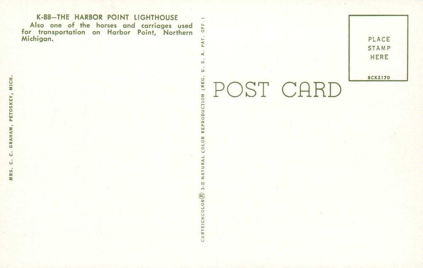 The Harbor Point Lighthouse Horse Carriage Harbor Point MI Michigan Mich