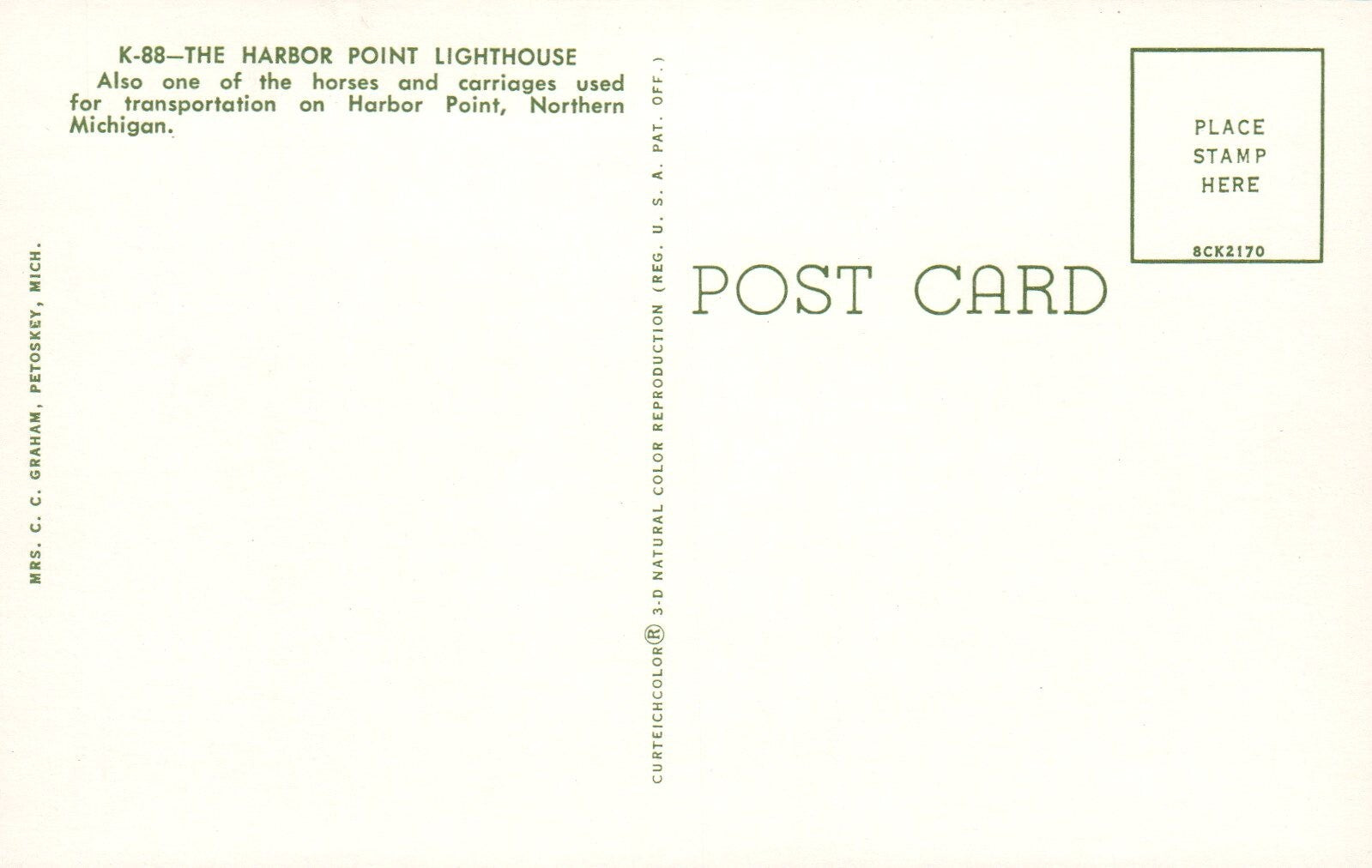 The Harbor Point Lighthouse Horse Carriage Harbor Point MI Michigan Mich