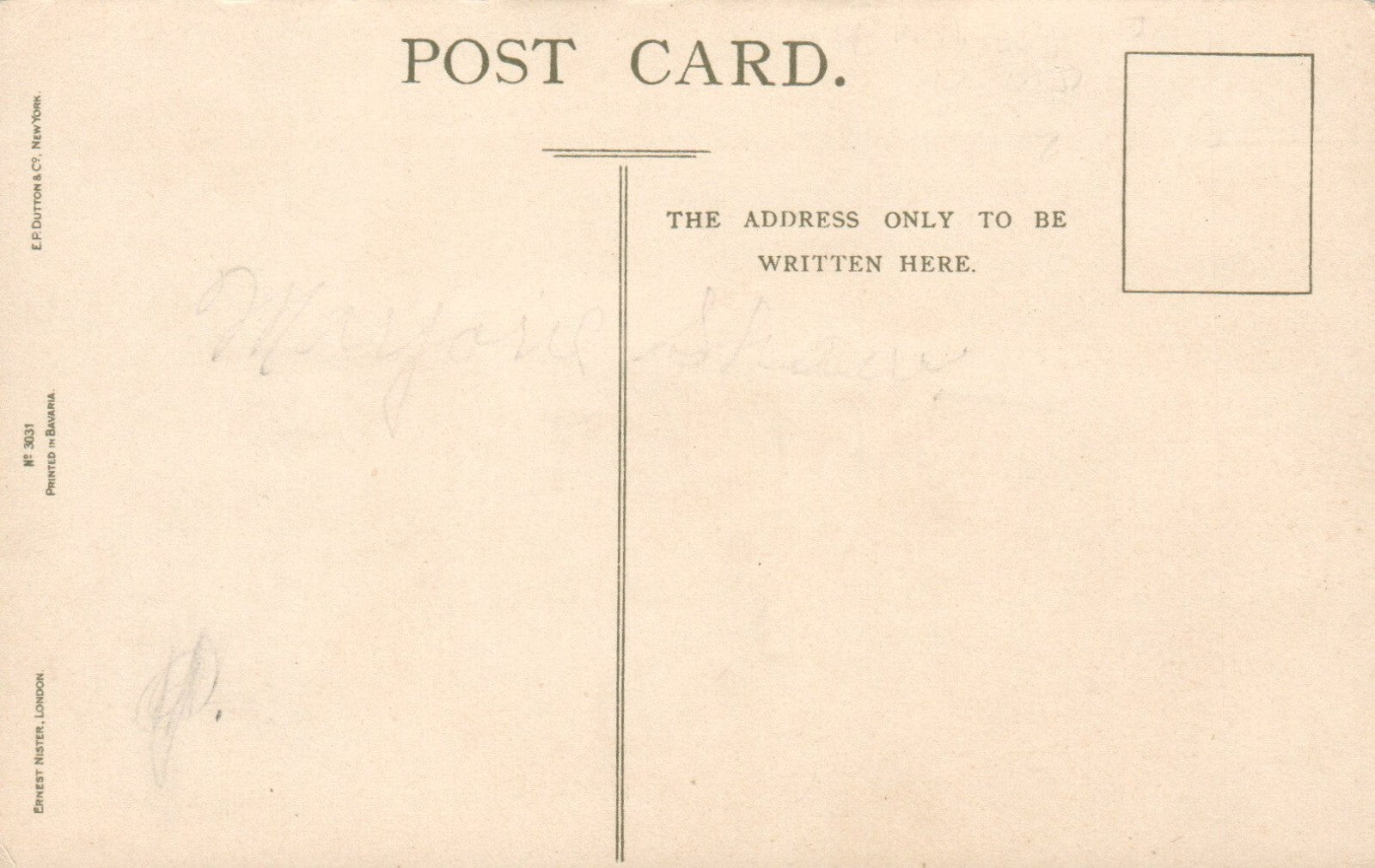 Nister 3031 Fantasy Child Seen as Yellow Pansy Vintage Valentines Day Postcard