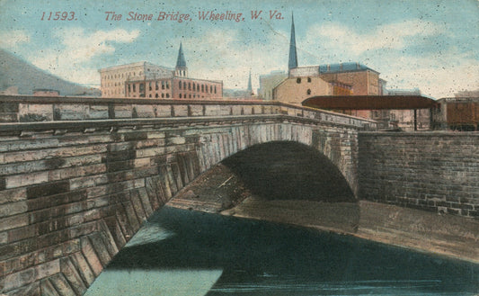 11593 The Stone Bridge Wheeling West VA Virginia  Postcard