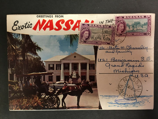  Exotic Nassau Bahamas Flamingo Large Letter Postcard Folder 