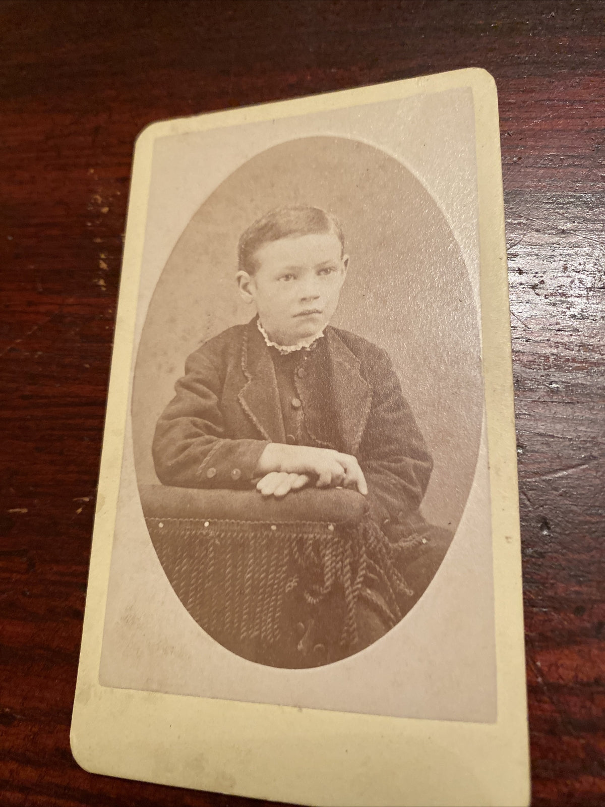 Real Photo CDV Young Boy Child Period Clothing Lawton MI Michigan