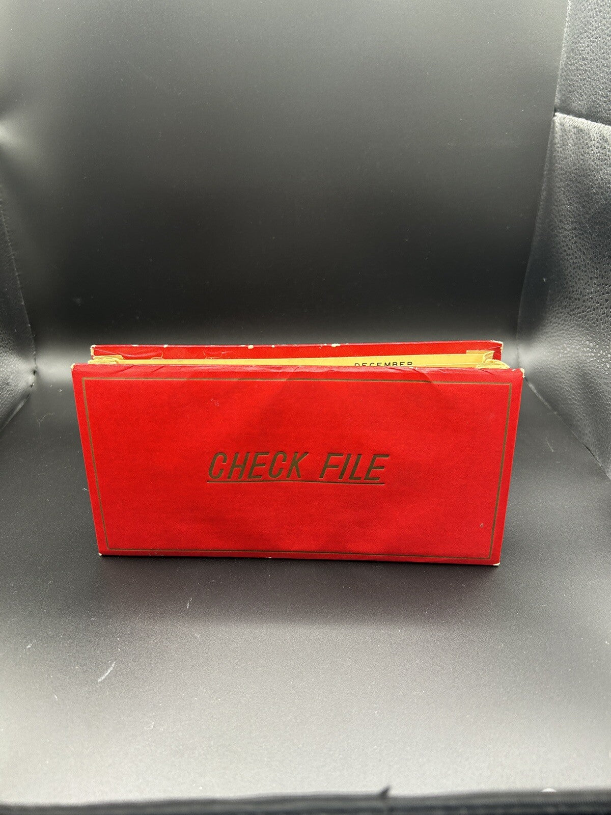 Vintage Red 12 Month Check File Jan-Dec Made in Japan