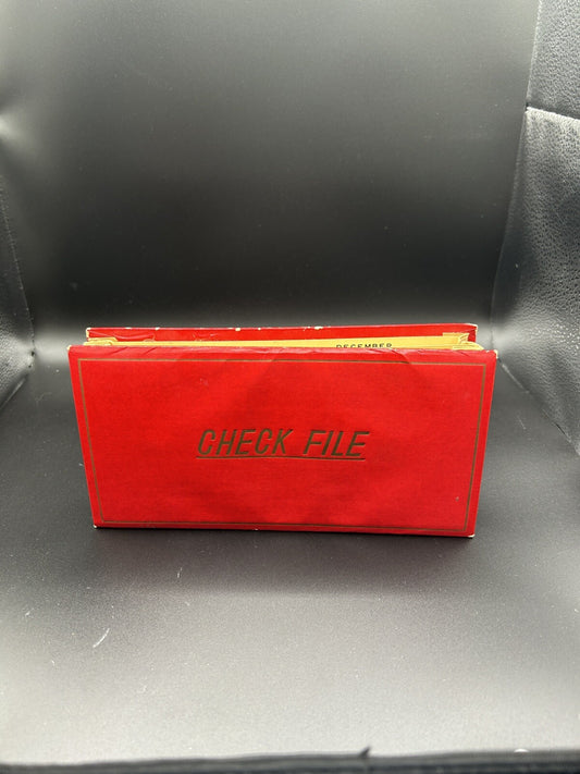 Vintage Red 12 Month Check File Jan-Dec Made in Japan