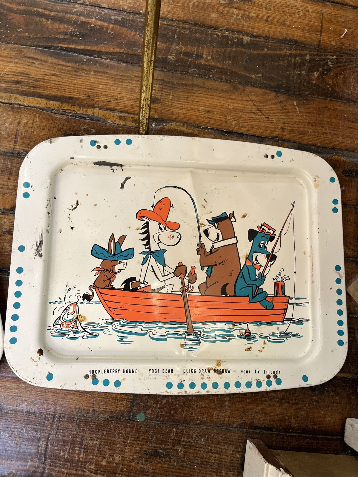 Vintage 5 Huckleberry Hound, Yogi Bear, Quick Draw McGraw & TV Friends TV Tray's