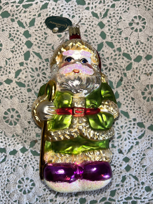 Vintage Mercury Santa Glass Christmas Ornament
