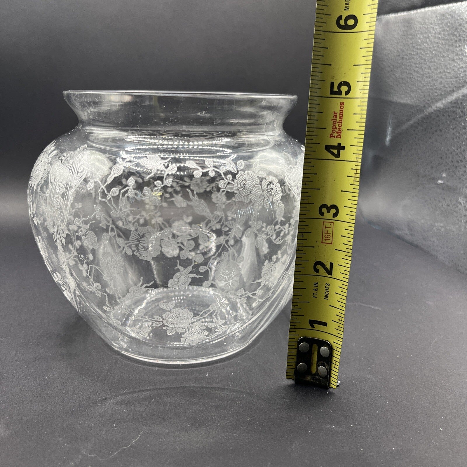 Cambridge Rose Point  Clear 6 ¼” Globe Vase