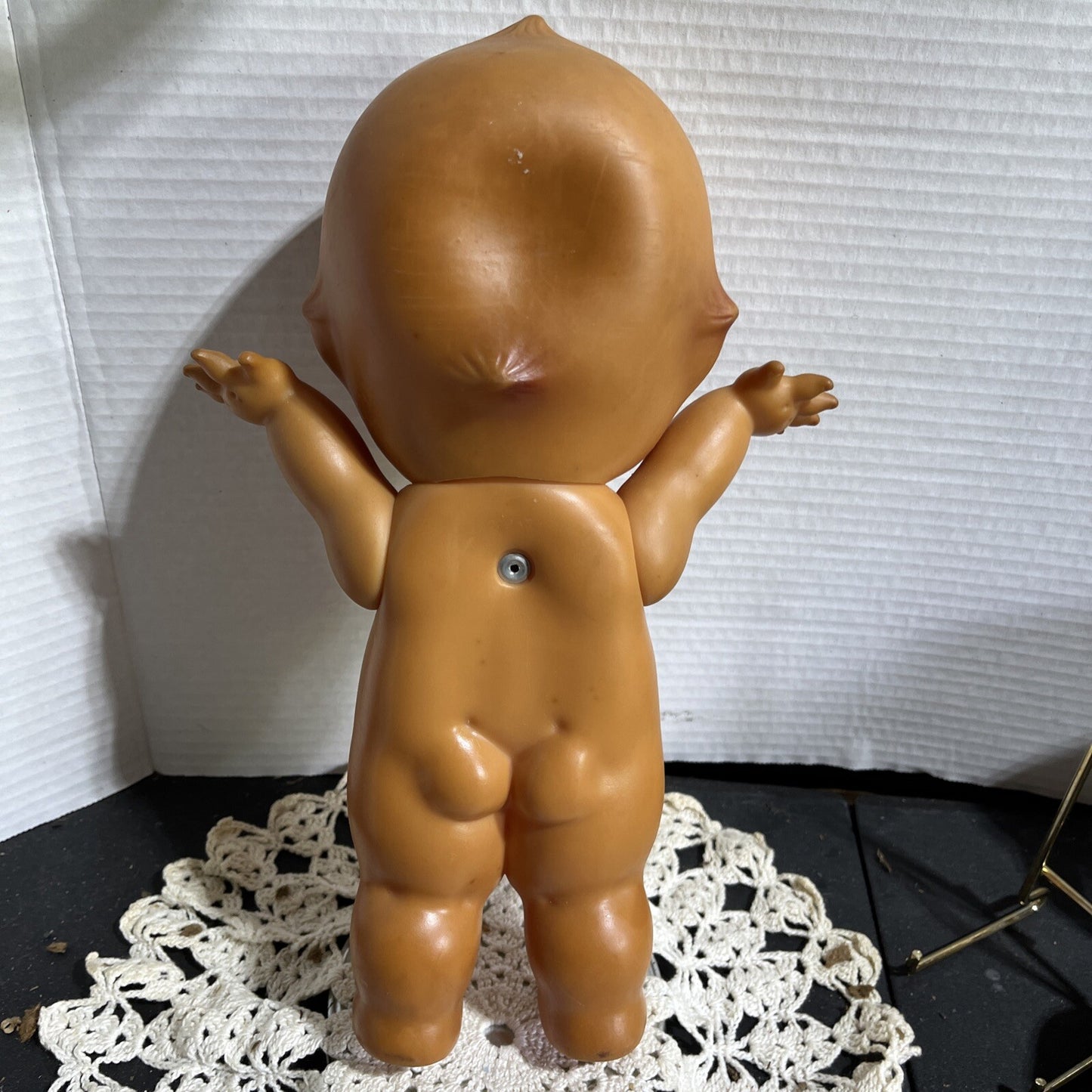 Kewpie Doll Jointed Arms Squeaky Rubber Toy 12” Vintage Retro
