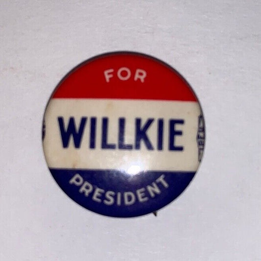 Vintage Wilkie For President Campaign 7/8" Pinback