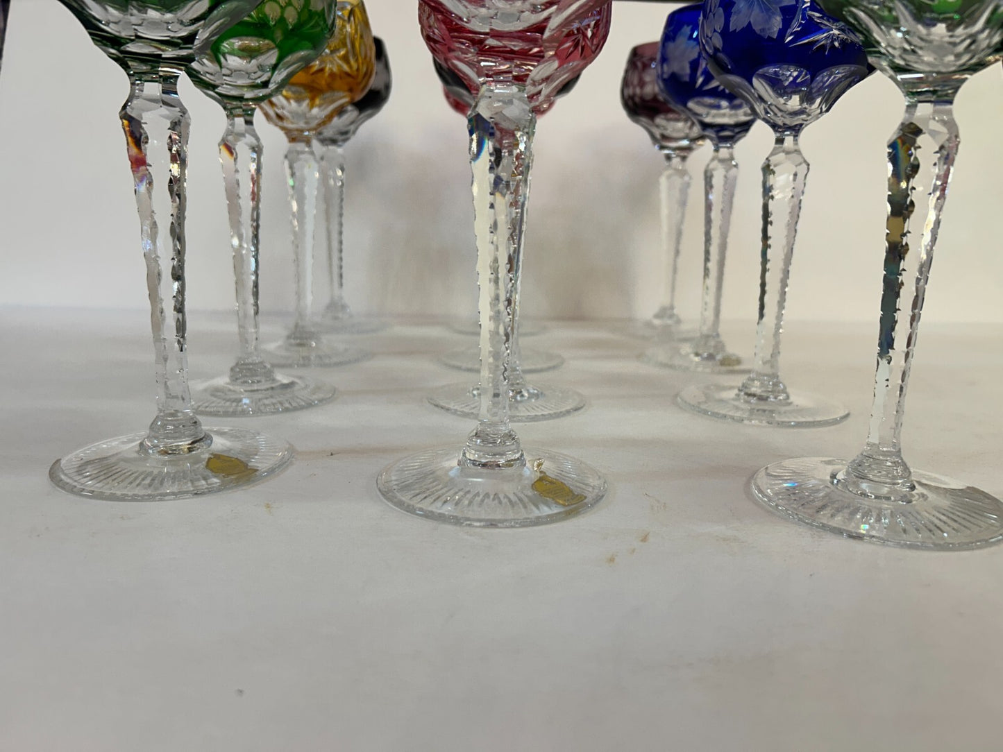 12 NACHTMANN TRAUBE Crystal 8.25 Cut To Clear WINE GOBLET Bohemian Marsala