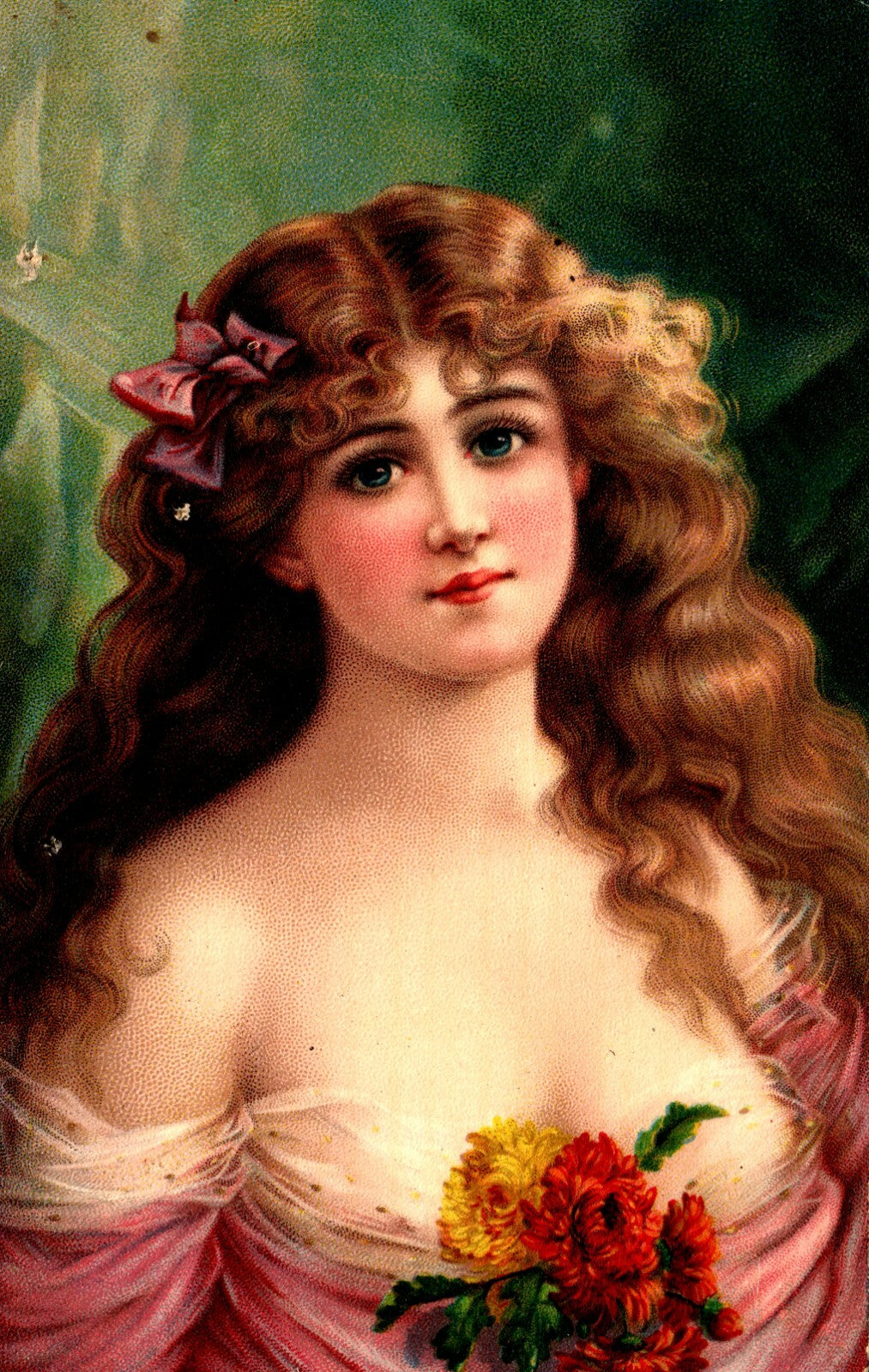 BB LONDON Series 2400 Artist Signed A Asti  beautiful lady in pink postcard