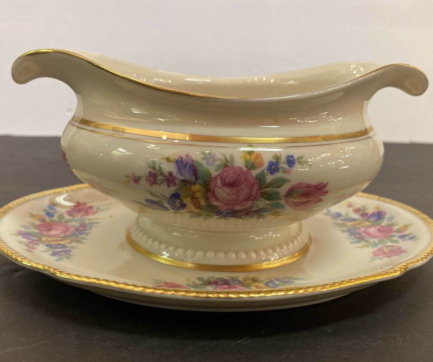 Vintage Castleton China - Castleton Rose  Gravy Bowl Boat Dish Dishes